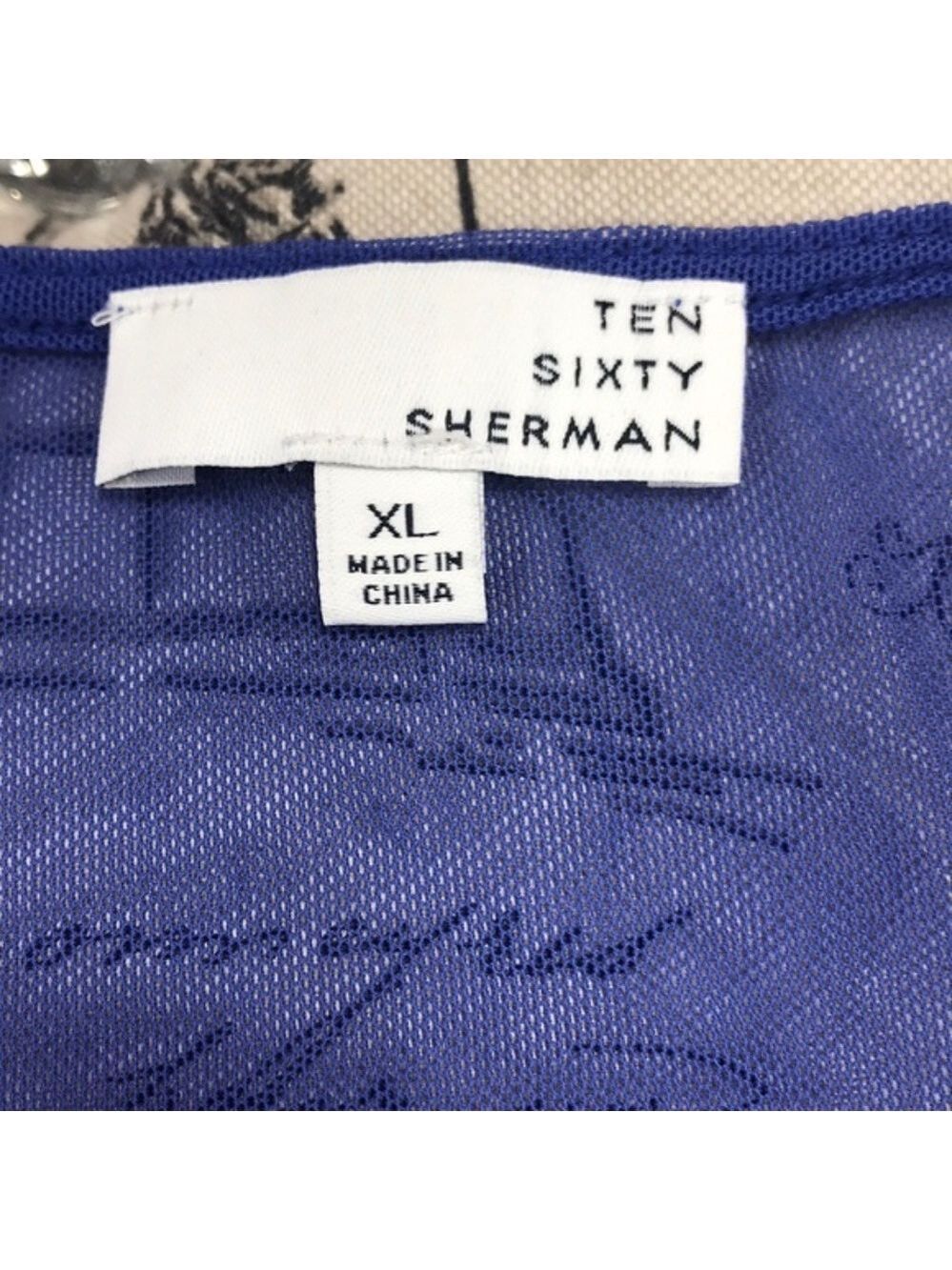 Ten Sixty Sherman Mesh Solid Print Ruched Top - Picture 3 of 7